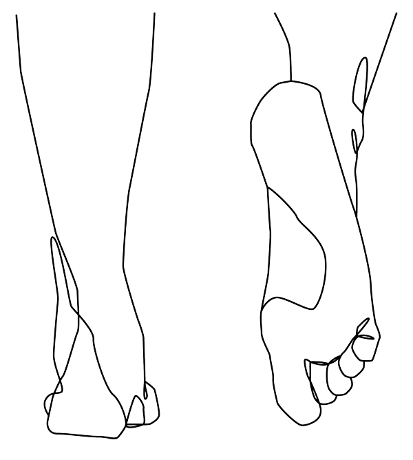 drawing of feet walking