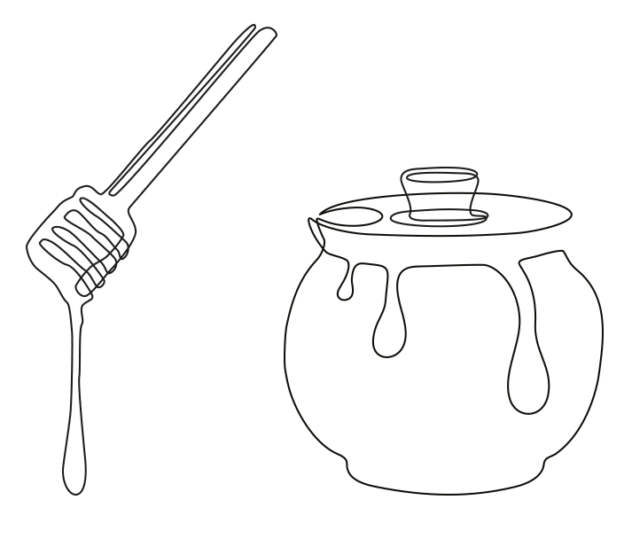 honey pot and dipper drawing