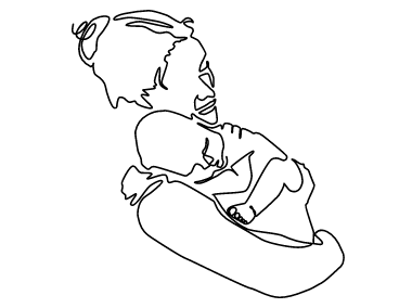Woman and baby drawing